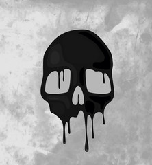 Skull with drops - a mark of the danger warning