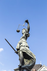 Fototapeta na wymiar Statue of Lady Justice in Frankfurt, Germany