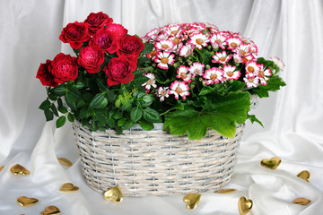 basket with flowers