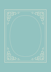 Vintage border frame with retro ornament pattern