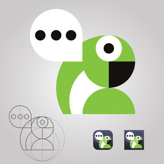original talking parrot logo icon communication messages
