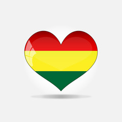 Heart with Bolivian flag colors