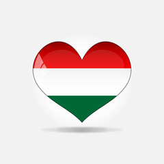 Hungary heart flag vector illustration