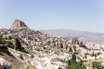 Fototapeta na wymiar View of the ancient Uchisar and 