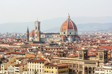 Fototapeta na wymiar Duomo and view of Florence in Italy