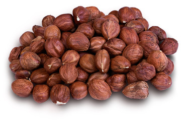 hazelnuts in a wooden bowl