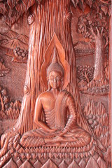 Buddha wooden carving in Thailand