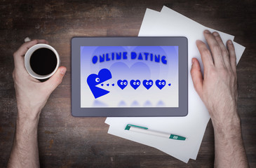 Online dating on a tablet