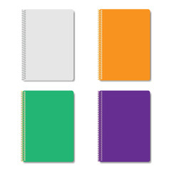 Set of multicolored notepads, vector illustration.