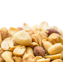 Mixed nuts isolated on white