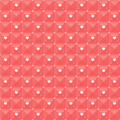 Seamless geometric pattern with hearts.