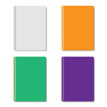 Set of multicolored notepads, vector illustration.