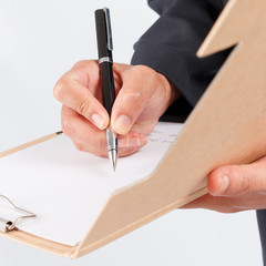 Businessman working with documents sign up contract