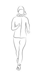 Lauf Dich gesund und halte dich in Bewegung - Läuferin - grauer Umriss