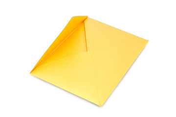 Yellow envelope on a white background