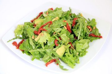 Fresh vegetable salad with tomatoes and avocado