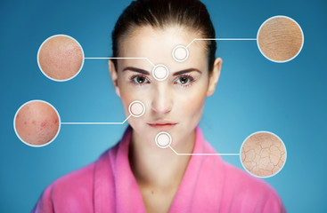 Concept of skincare and skin problems of face