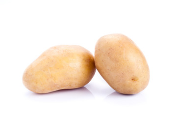 Raw Potato on white background with clipping path