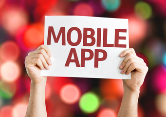 Mobile App card with colorful background with defocused lights