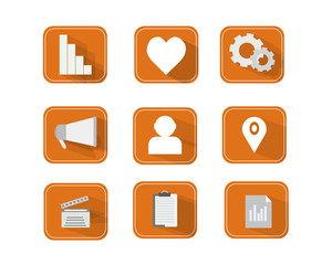 Icon set orange