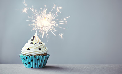 Cupcake with a sparkler