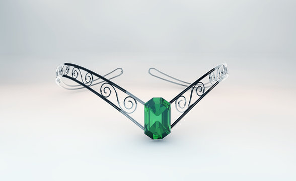 Diadem with emerald