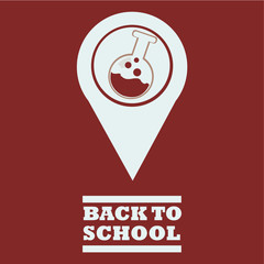 school supplies, test tube illustration over red color backgroun