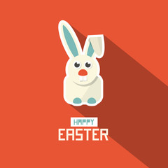 Easter Paper Flat Design Bunny Vector Illustration