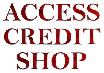kırmızı renkli giriş kredi mağaza yazısı