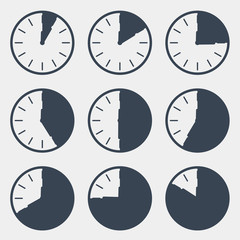 Clock - Time Countdown Vector Set
