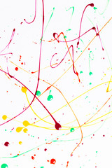 Colorful bright ink splashes