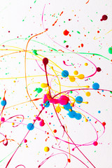 Colorful bright ink splashes