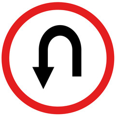 u turn sign