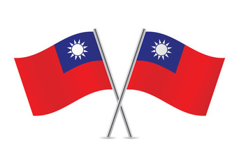 Taiwanese flags. Vector illustration.
