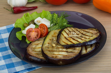 Grilled aubergine