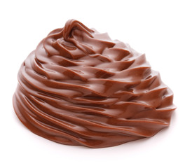 Chocolate cream swirl isolated on white background cutout