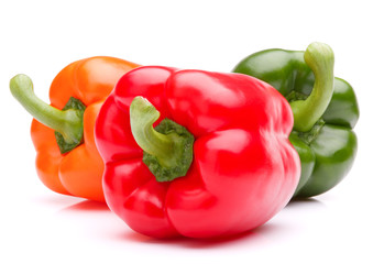 Sweet bell pepper isolated on white background cutout
