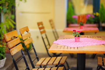Summer outdoors cafe