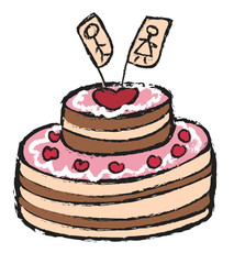 Strawberry and Cream Wedding Cake