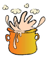 cartoon cooking pot