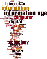 Information age word cloud concept. Vector illustration