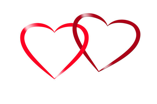 Verschlungene Herzen f&uuml;r Valentin und Hochzeits Gru&szlig;karte