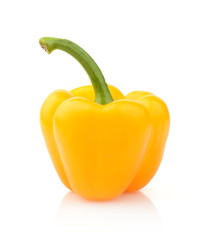 Single yellow pepper close-up view isolated