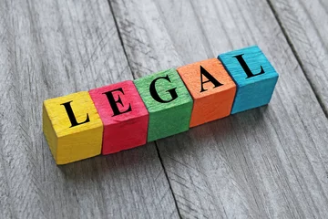 Foto op Plexiglas word legal on colorful wooden cubes © chrupka
