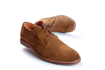 Male fashion with shoes on white