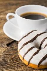 breakfast with donut and coffee