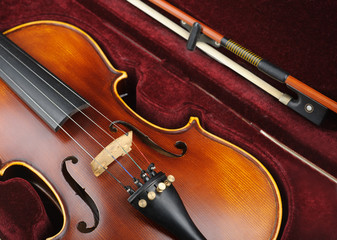 Violin in case.