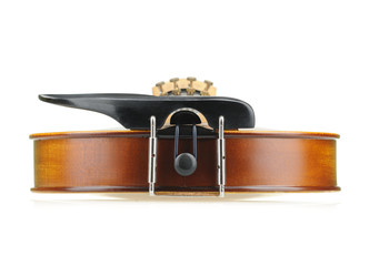 Violin bootm view isolated on white background.