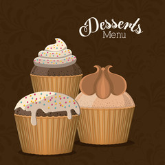 Desserts design, vector illustration.