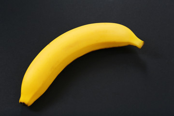 Banana on black background